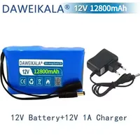 2025 12V Rechargeable Battery 12V 12800mAh 18650 Lithium Battery Pack Capacity DC 12.6V CCTV Cam Monitor with Charger