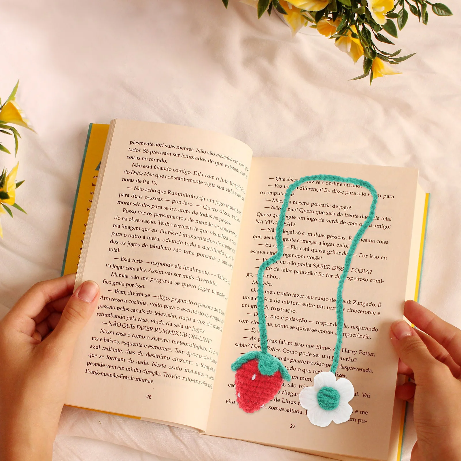 

Hand Crochet Bookmarks Cotton Yarn Pendant Creative Car Ornament Rearview Mirror Hanging Decor Accessories for Women