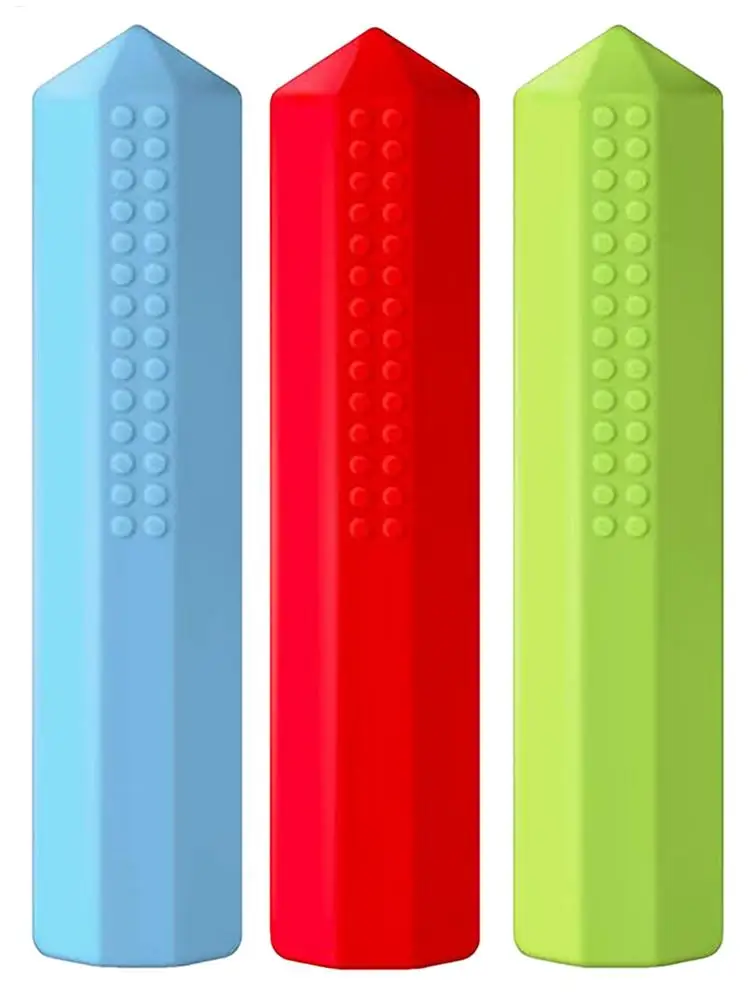 3 teile/satz Silikon Kautable Bleistift Topper Silikon Bleistift Abdeckung Rohr Zahnen Sensorischen Bleistift Kauen Topper
