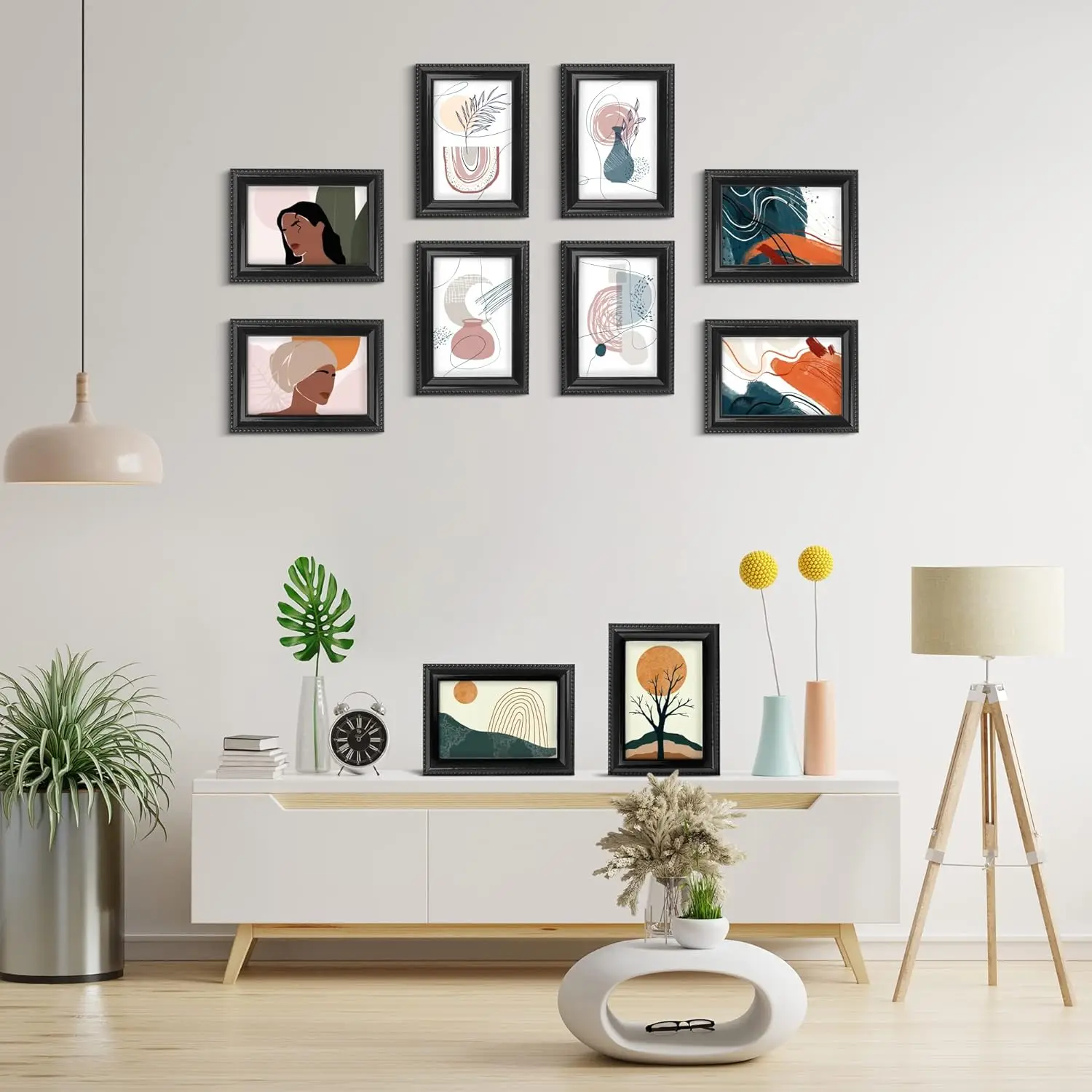 Imagem -05 - Picture Frames Conjunto com Suporte Suspenso para Mesa Multi Photo Kit Galeria de Parede Tabletop Display Branco e Preto 4x6 12 Pacotes