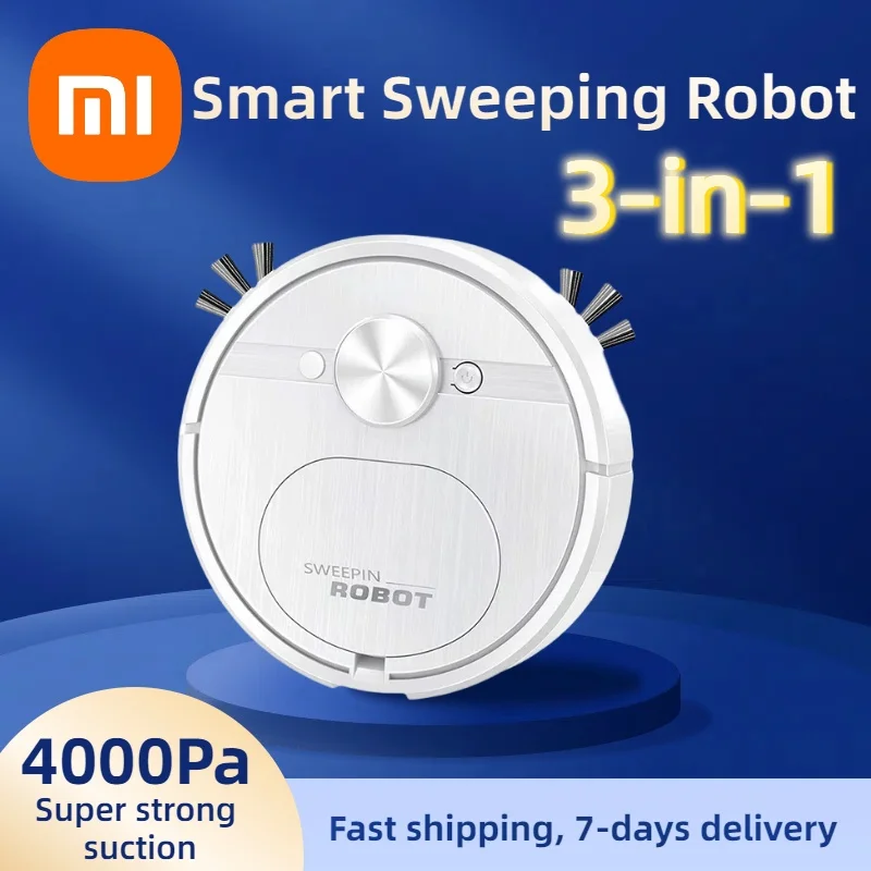 Xiaomi Smart Sweeping Robot เครื่องดูดฝุ่น 3 ใน 1 เครื่องดูดฝุ่นหุ่นยนต์ 4000 Pa ดูดเหมาะสําหรับสัตว์เลี้ยงพรมชั้น