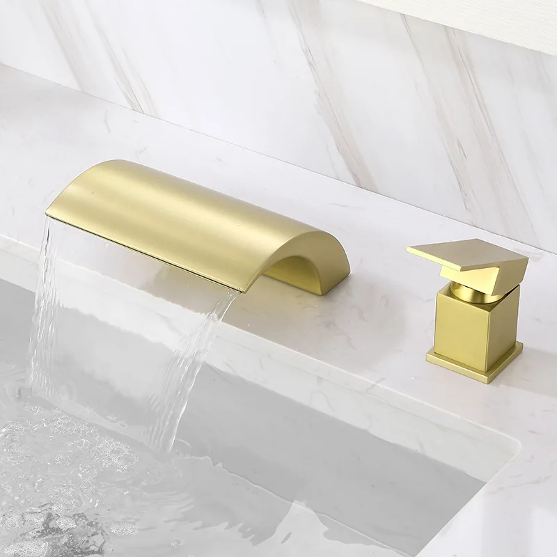 

Ruskin face wash under the counter basin faucet bathroom waterfall large flow faucet double hole hot and cold household