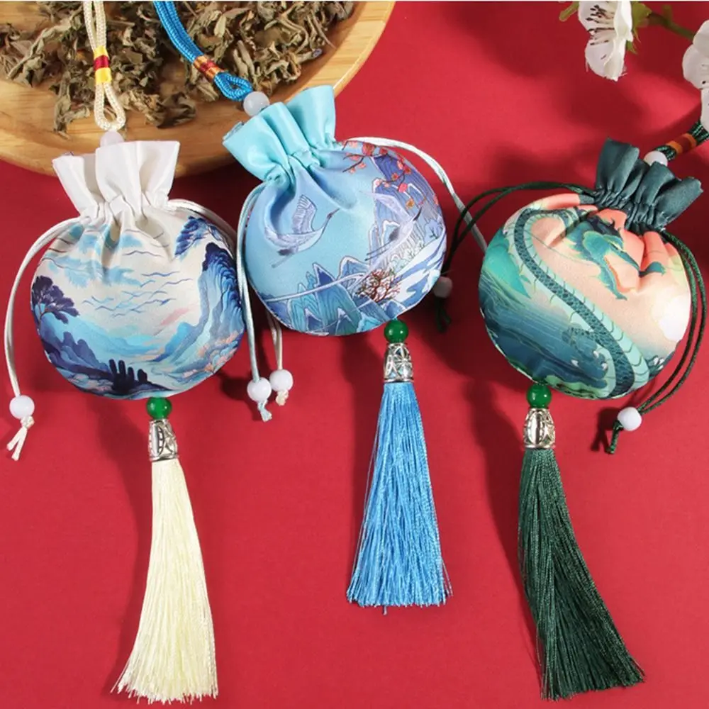 Bolsa de Festival de Dragon Boat, bolsita con imagen Retro, embalaje de joyería, bolsa de almacenamiento de joyería con patrón Retro, bolsa pequeña de brocado