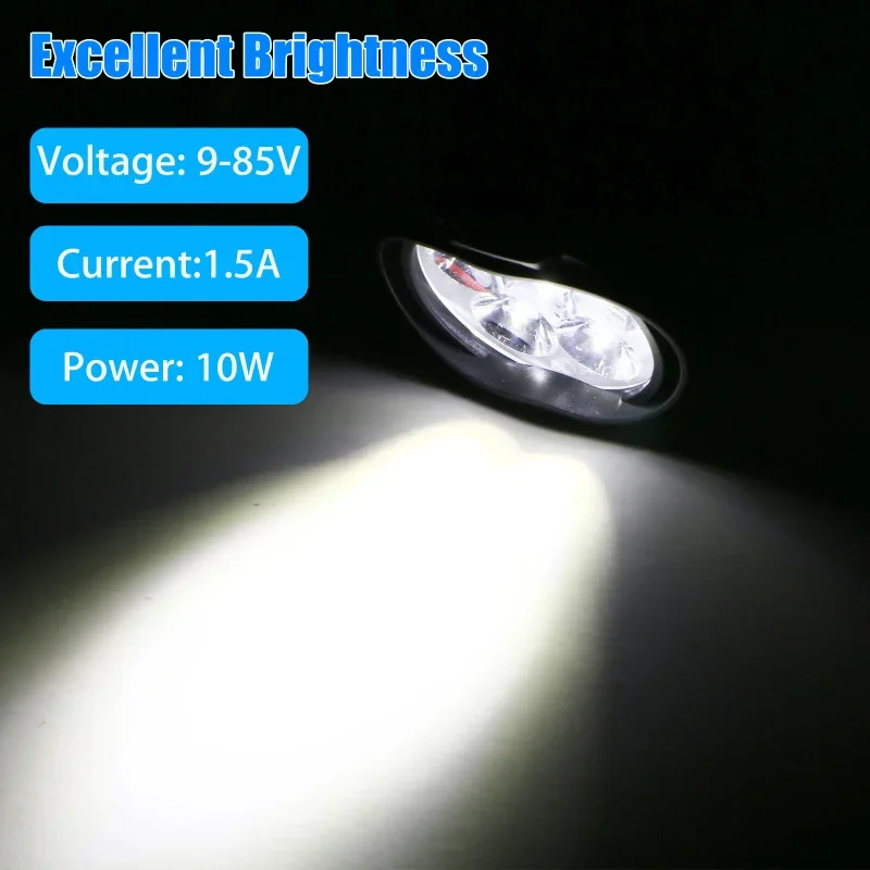 1/4Pcs Motorcycles Headlight Working Spot Light 6 LED Auxiliary Motorcycles Headlight Motorbike Fog Lamp Scooter Modified Bulbs