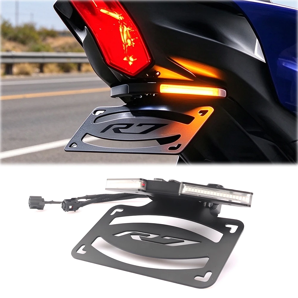 License Plate Holder Motorcycle Tail Tidy Fender Eliminator Bracket LED Turn Signal Fit For Yamaha YZF R7 YZF-R7 YZFR7 2021-2026