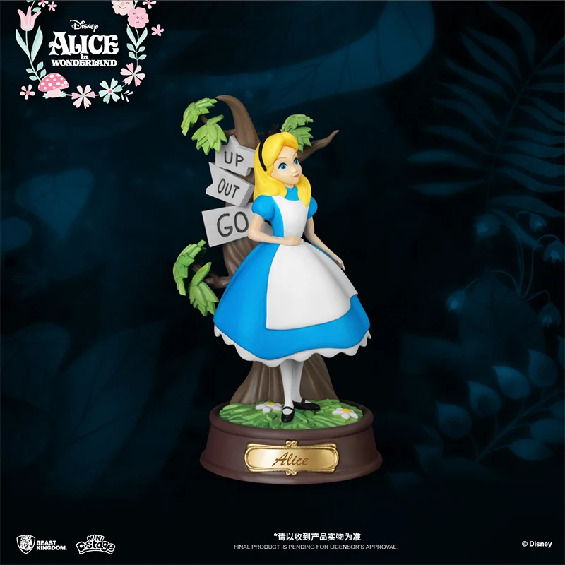 Disney Anime Figures Alice In Wonderland Cheshire Cat Alice Action Figures Got Lost Cute Collection Model Tabletop Ornament Toy