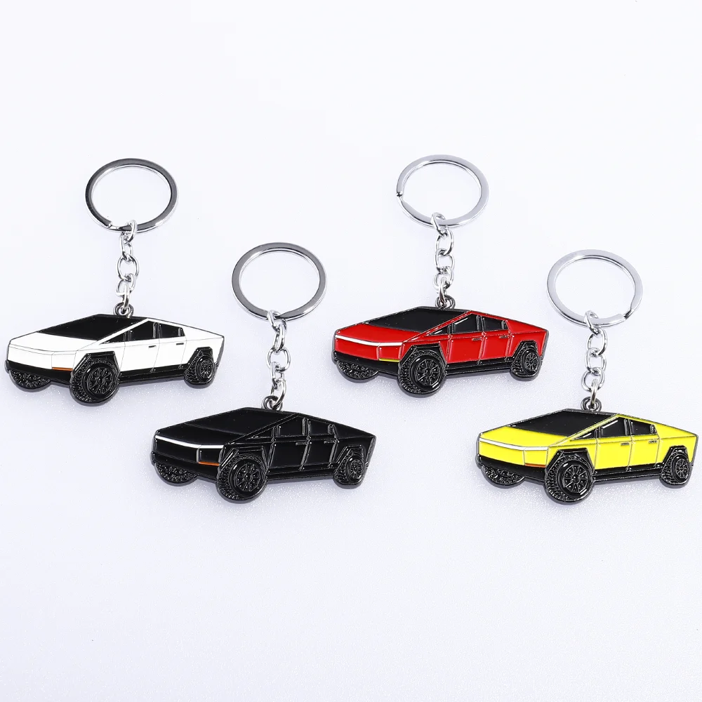 Cybertruck Pickup Metal Cybertruck Keychain Car Model Keychain Coupe Exquisite Gift Double sided VC1609