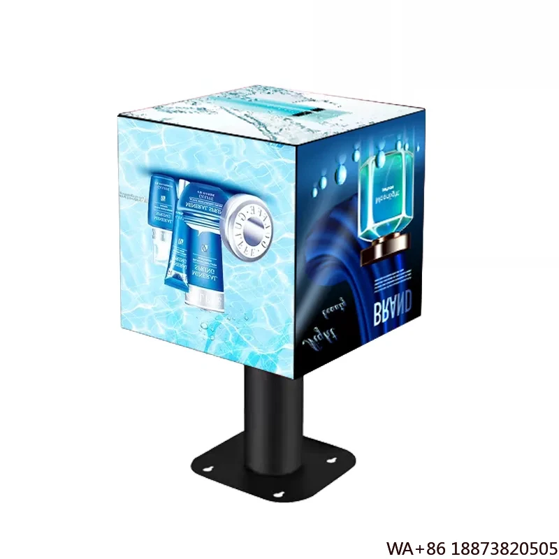 LED gran oferta IP65 letrero publicitario portátil para exteriores pantalla de visualización de cubo mágico vídeo publicitario de dinámica característica de calle
