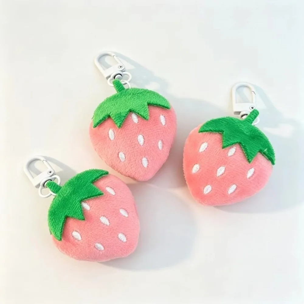 Kawaii Strawberry Keychain Soft Fruit Fruit Pendant Backpack Charm Bag Accessories