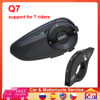 Q7 Motorcycle Helmet Intercom 800M with controller Bluetooth-compatible for 7 Riders group talk BT Interphone Headset