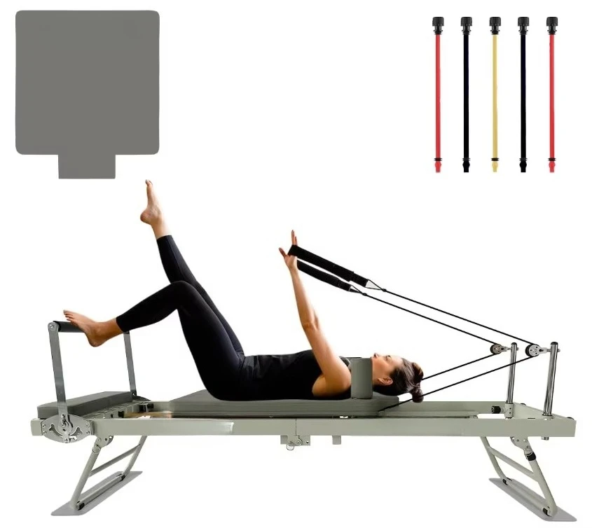 Foldable Pilates Reformer Workout  Machine Equipment with Jump Board for Home Suitable for Beginners and Intermediate Users