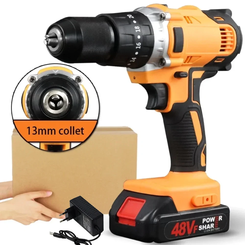 

48V Electric Impact Drill 3 In 1 Electric Cordless Lithium-Ion Battery Mini Electric Power Screwdriver for Makita Battery Tools