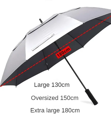 Multiple Bones Umbrellas Semi-automatic Double-deck Rain Umbrella Dual Use Sunscreen Folding Long Handle Windproof Rain Gear