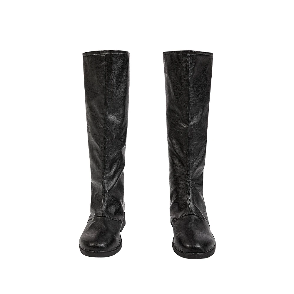 FFVII 게임 코스프레 리버스 젊은 세피로스 신발, 남성용 블랙 가죽 부츠, 할로윈 파티 신발