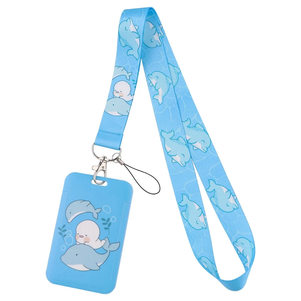 New With Lanyard ID Card Holder Whale Shark Credit Card Holders Strap Teacher Business Card Holder