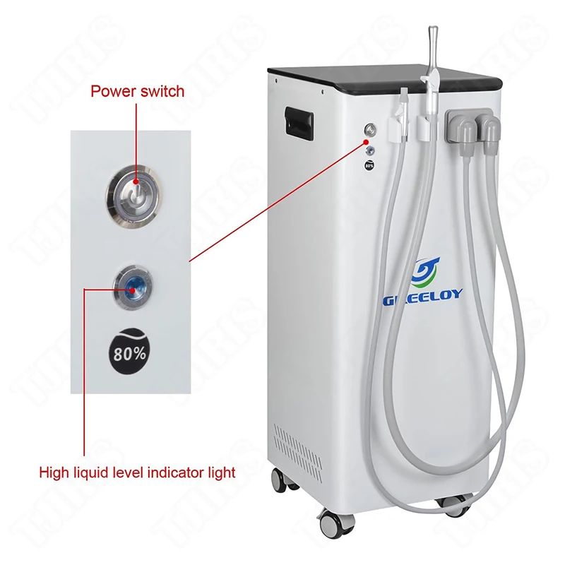 TJIRIS Dental Mobile Suction Unit 400W Strong Power Aspirator Greeloy GS-M400