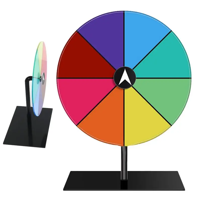 

8 Slots Color Spin Wheel Dry Erase Spin Wheel Color Roulette Wheel Heavy Duty Editable Spining Prize Lucky Wheel Stand Tabletop