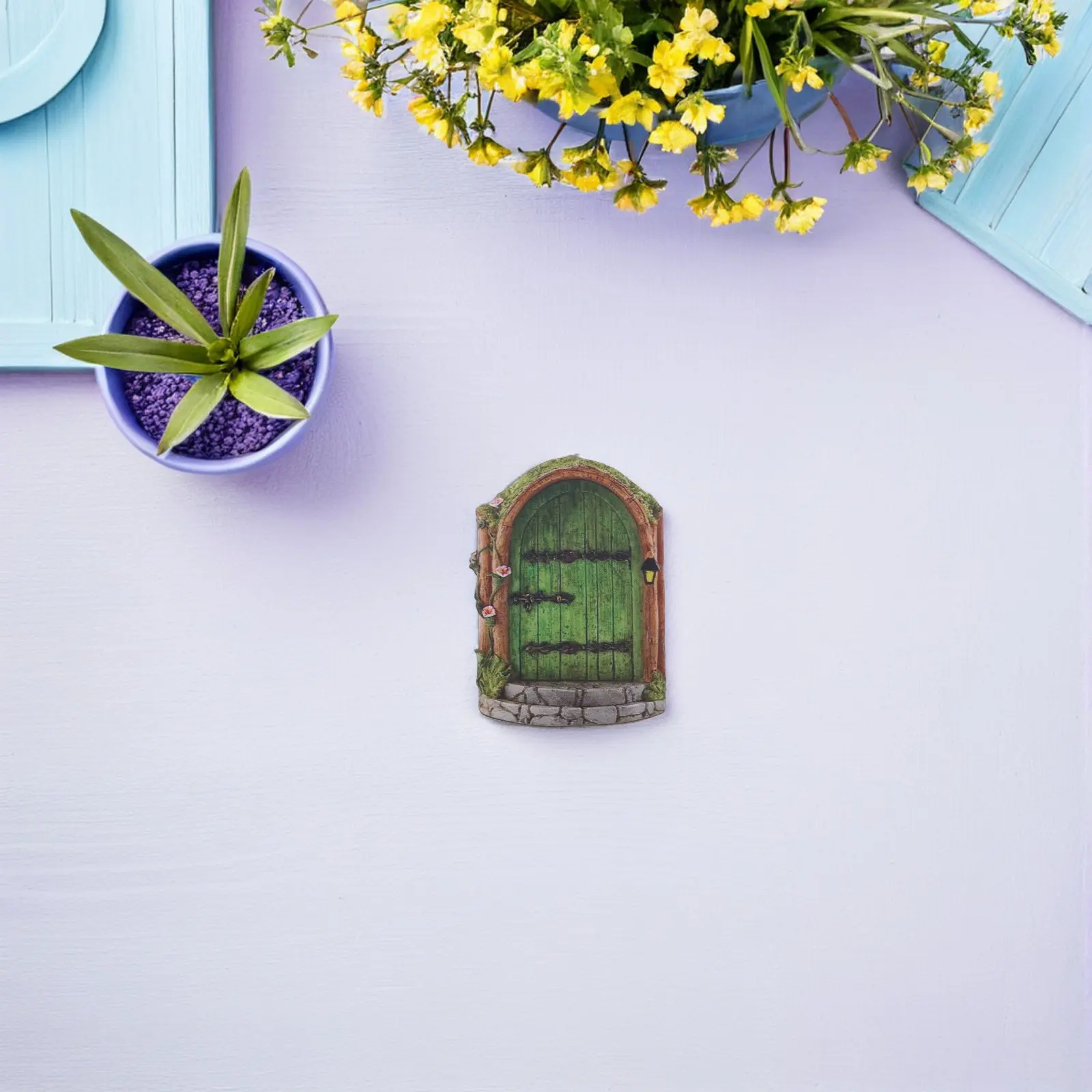 4Pcs Wooden Fairy Door for Tree Trunk Garden Decor Miniature Fairy Doors Outdoor Weather Resistant Natural Grain Charm