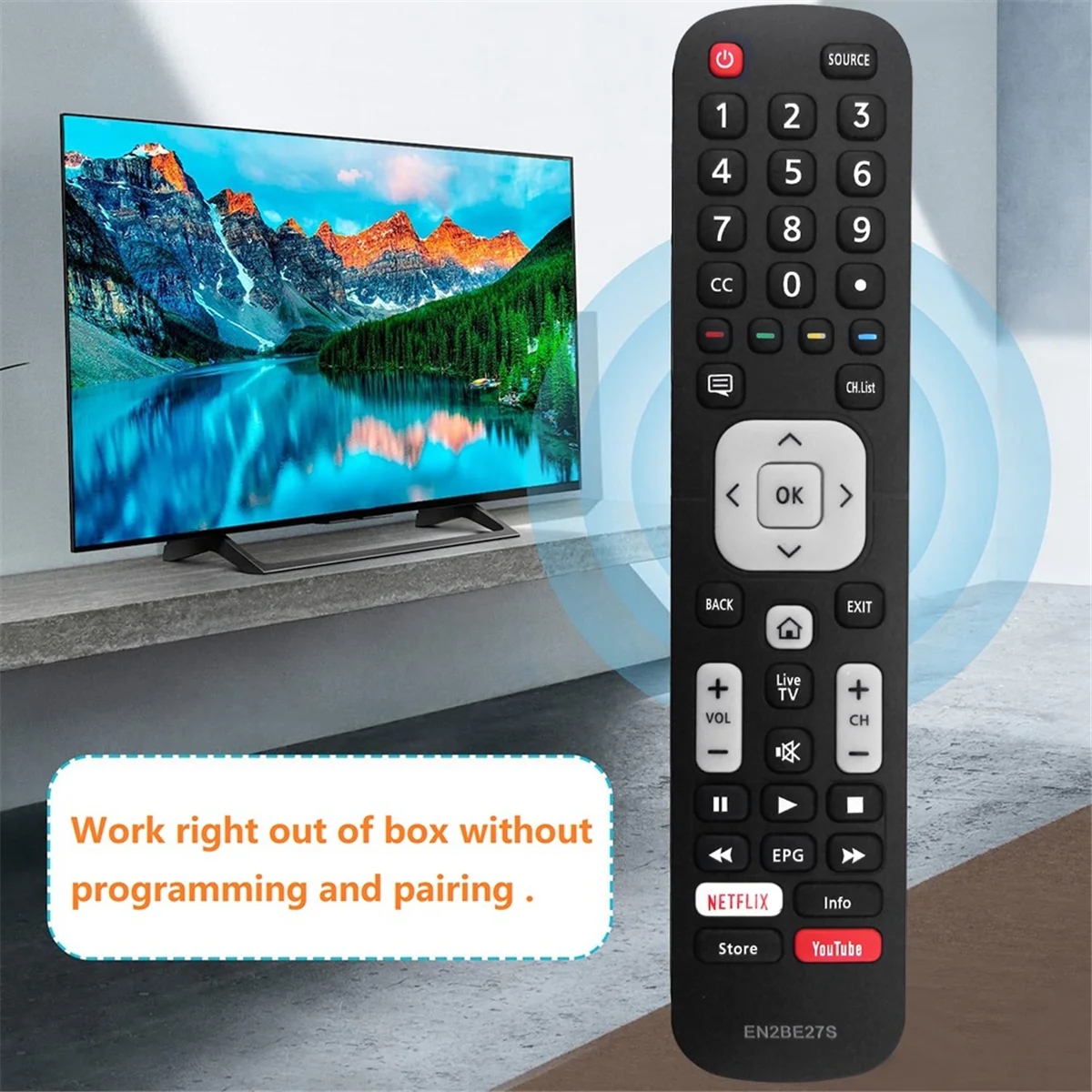 FFYY-استبدال جهاز التحكم عن بعد EN2BE27S للتلفزيون الذكي SHARP LCD Series S مع مفاتيح NETFLIX YouTube