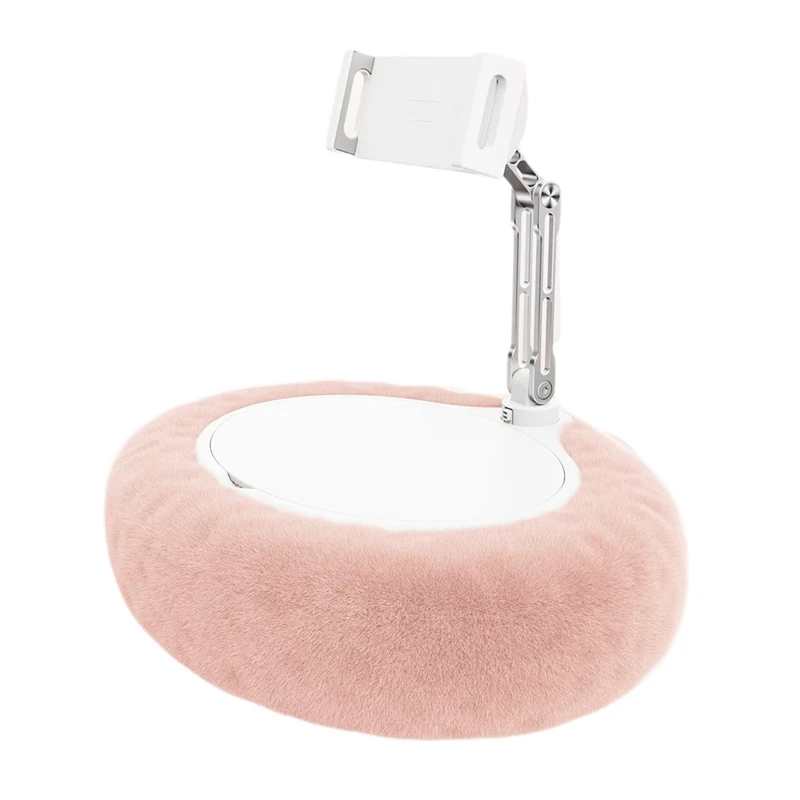 Super Sale Pillow Stand,Adjustable Arm Holder, Soft Plush Fabric, 360° Rotating Clip for 4.7-13