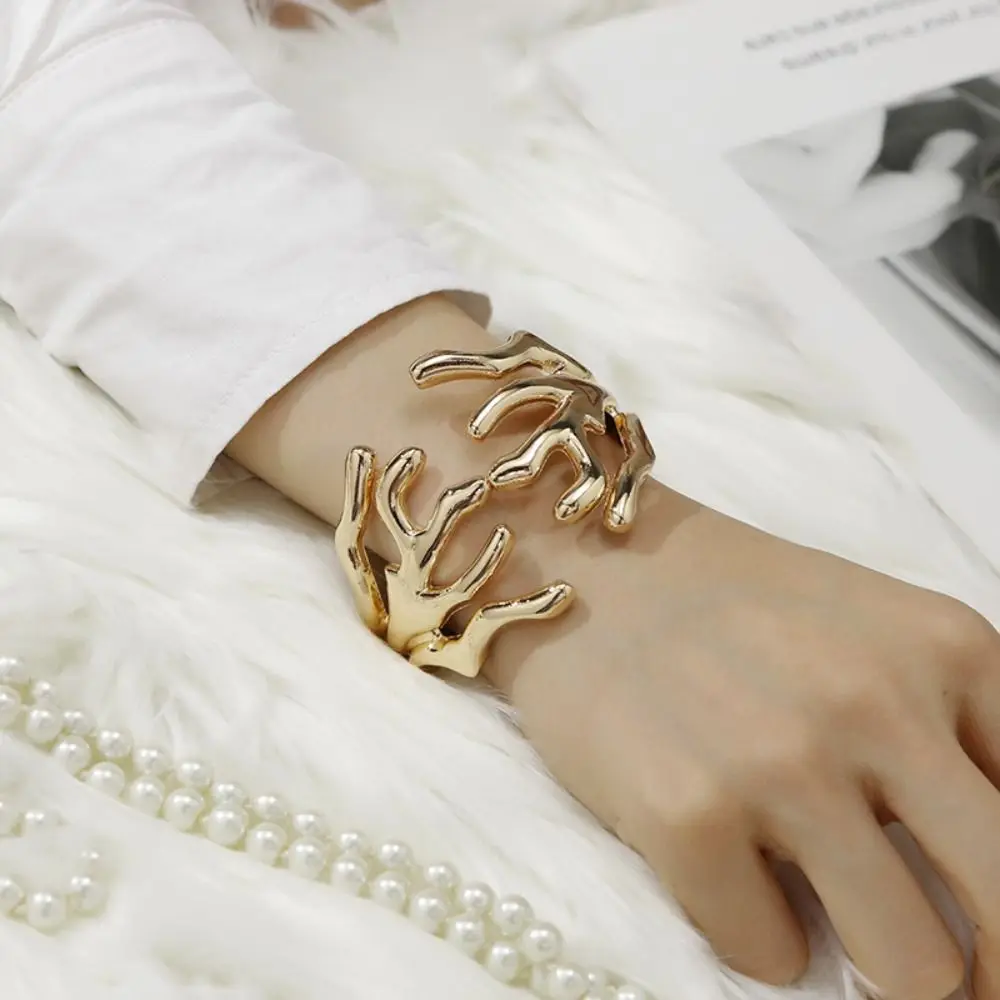 

Metal Wide Irregular Open Bangle Europe American Style Minority Design Branch Cuff Bangles Hyperbole Jewelry Accessories