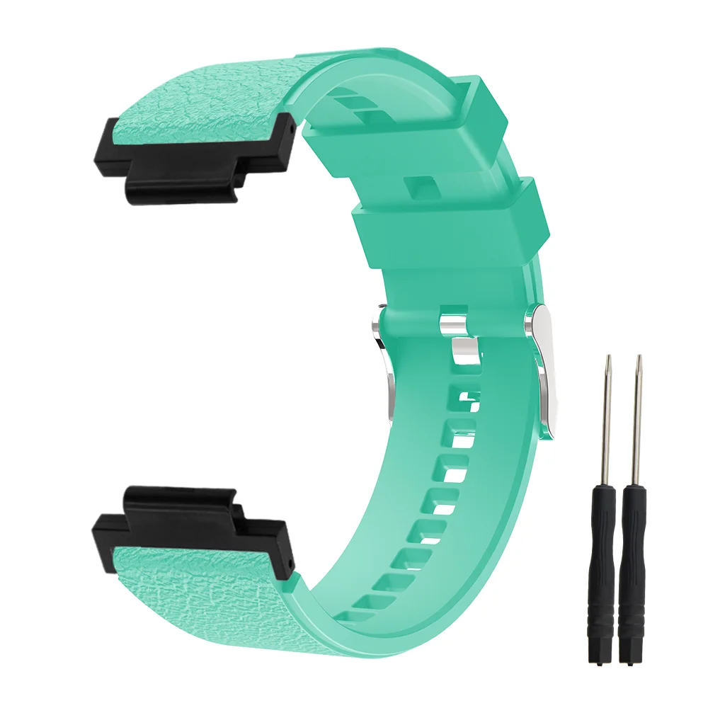 

Leather Grain Silicone Watch Strap For Garmin Watch 235 Metal Buckle Quick Release Breathable Sport Smartwatch Band Men Women