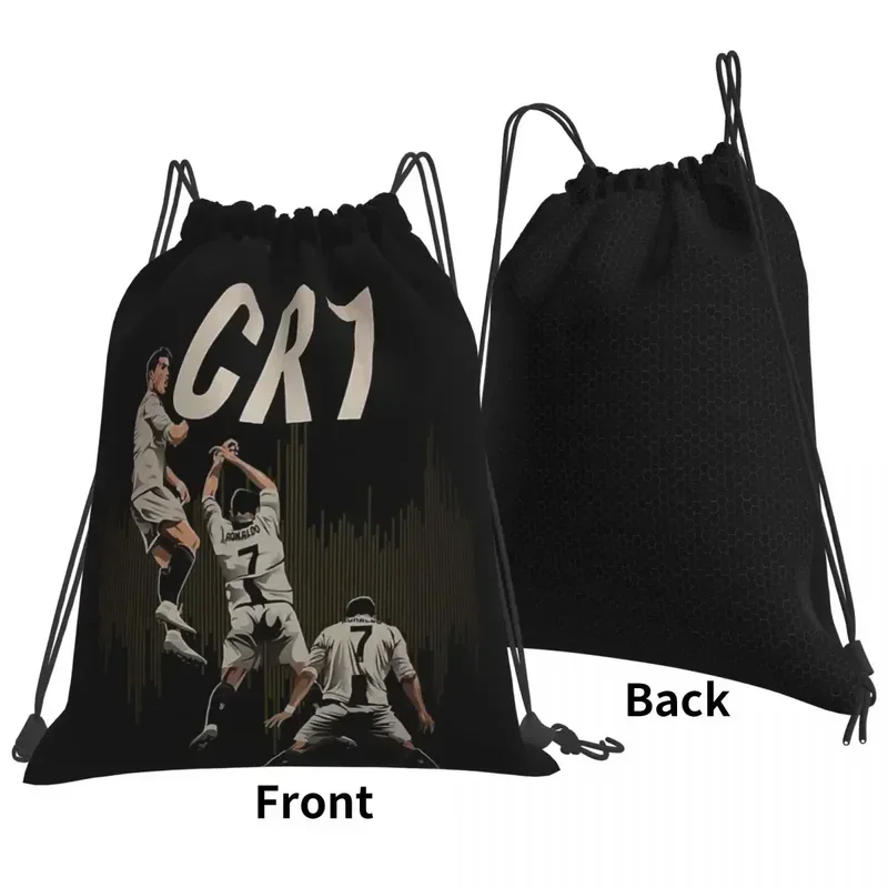 Cristiano Ronaldo Cr7 Backpacks Portable Drawstring Bags Drawstring Bundle Pocket Sundries Bag Book Bags For Travel Students