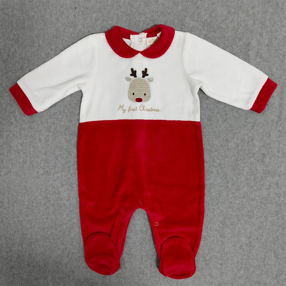 Fall Winter Baby Rompers Christmas Velvet Warm Clothes Boys Velour Girls Roupas Kids Overalls Jumpsuit Costumes For 0-12M