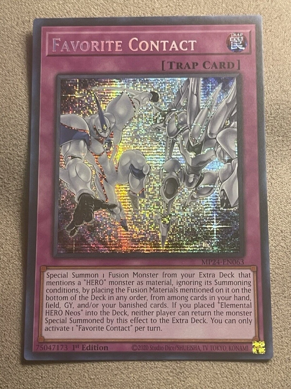 Yugioh KONAMI Duel Monsters TCG MP24-EN063 Favorite Contact Secret Rare English 1st Edition Collection Mint Card