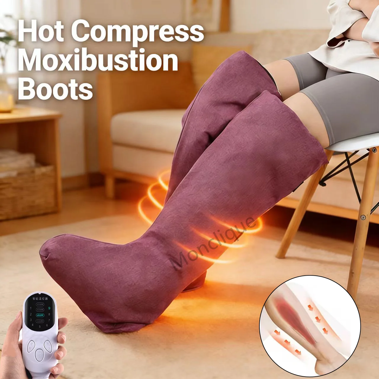 

Электрический массажер для ног с подогревом, массажные сапоги для моксотерапии, горячий компресс для ног, зимняя грелка, расслабление мышц, помощь для сна