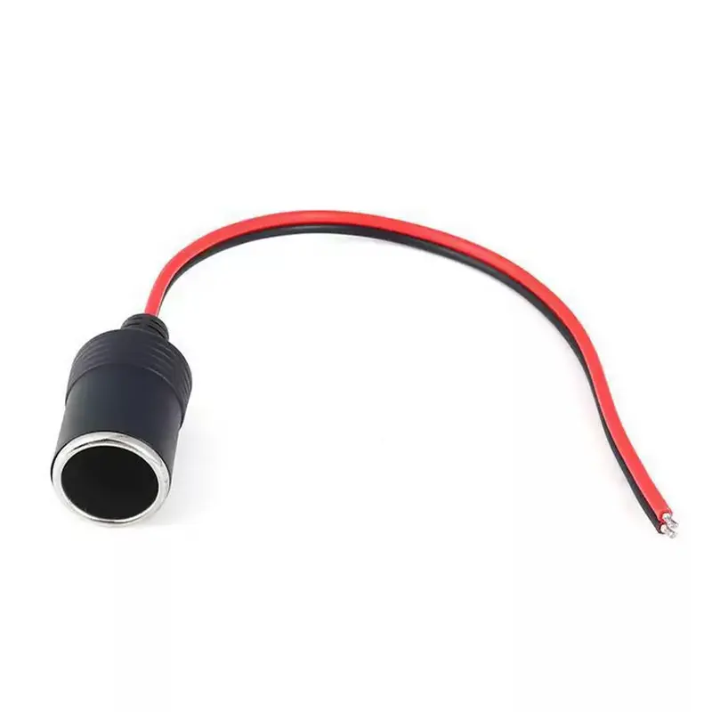 10A/15A/20A Max 200W Car Mounted Cigarette Lighter Charger Female Socket Plug with 30cm Cable Connector Adapter Universal 12v