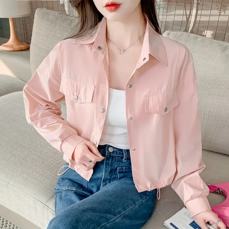 

Autumn New Korean Style Loose Casual Solid Color Long Sleeved Shirt Fashionable Temperament Loose Coat Elegant Popular Lady Top