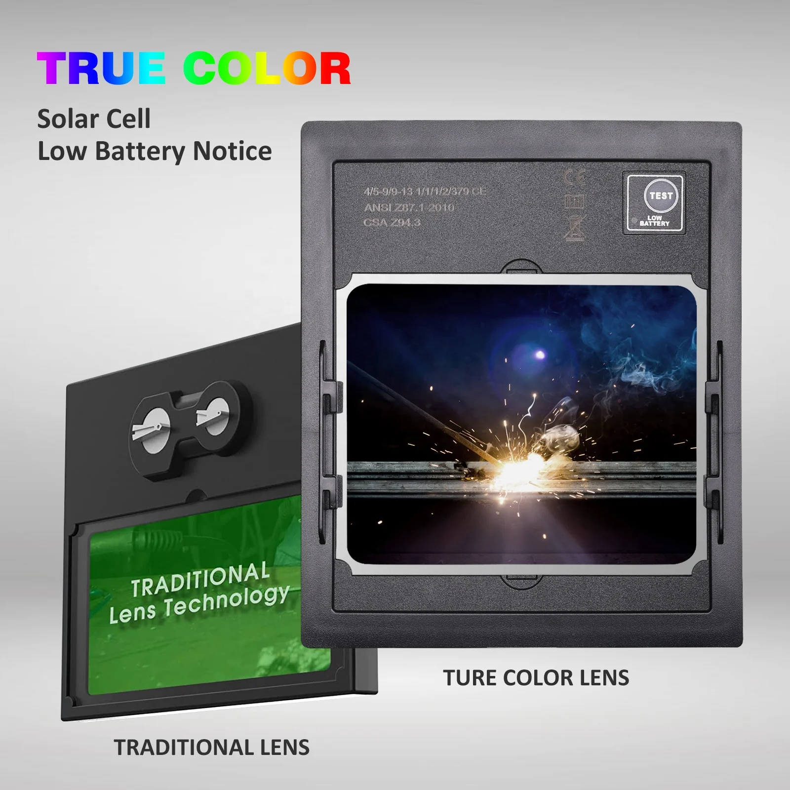 SAFEUP Laslensfilter Ware kleur Groot zicht 4-boogsensor DIN5-DIN13 Solar Out Control Automatisch verduisterend lashelmmasker