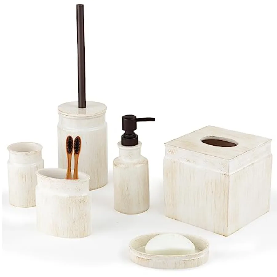 

Креативные ароматические аксессуары для ванной комнаты в стиле Rustic Luxe - Набор из 6 предметов. Особенности: Держатель для туалетной бумаги, чехол для туалетной бумаги, мыльница.