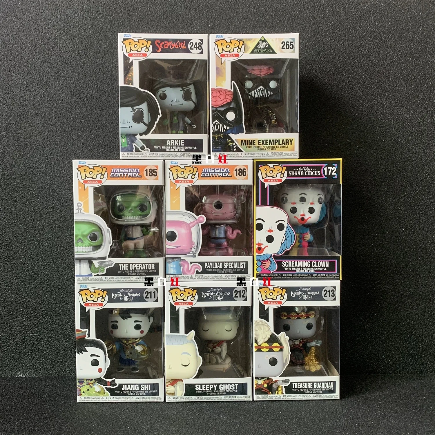 Figura de acción genuina de la serie Funko Pop Asia, payaso gritando, mina exento Jiang Shi, colección de muñecos de edición limitada, juguetes de regalo