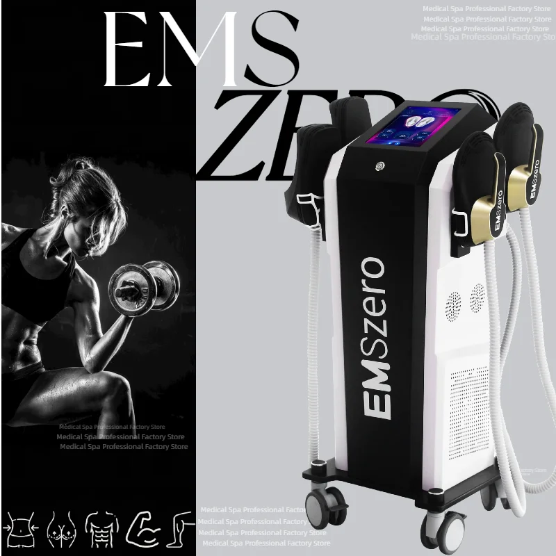 EMSzero Weight Loss Sculpting BodyMuscle Slimming Machine 6500W with 4 Handles EMS Electromagnetic Stimulate Muscle Fat Burning