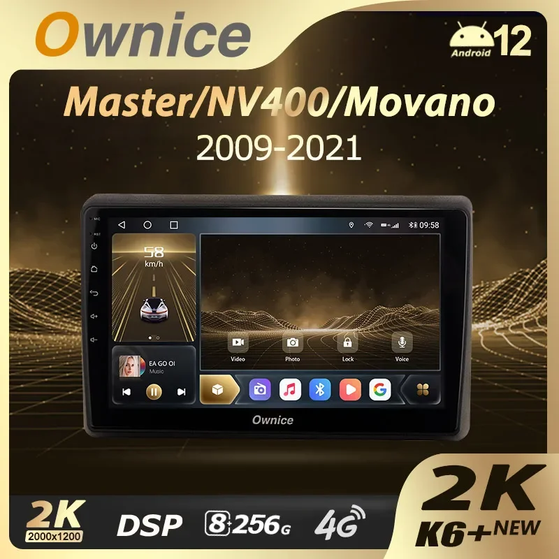 Ownice K6+ 2K For Renault Master 2010 - 2019 For Nissan NV400 2010 - 2020 For Opel Movano 2 Car Radio Multimedia infotainmen GPS