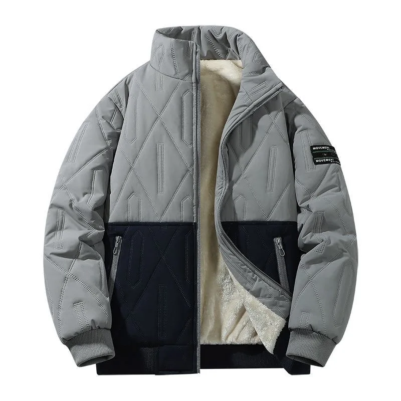 

Winter Fashion Sports Plus Plush Thick Warm Cotton Jacket For Men Loose and Comfortable Oversized Windproof High-Quality Jacket