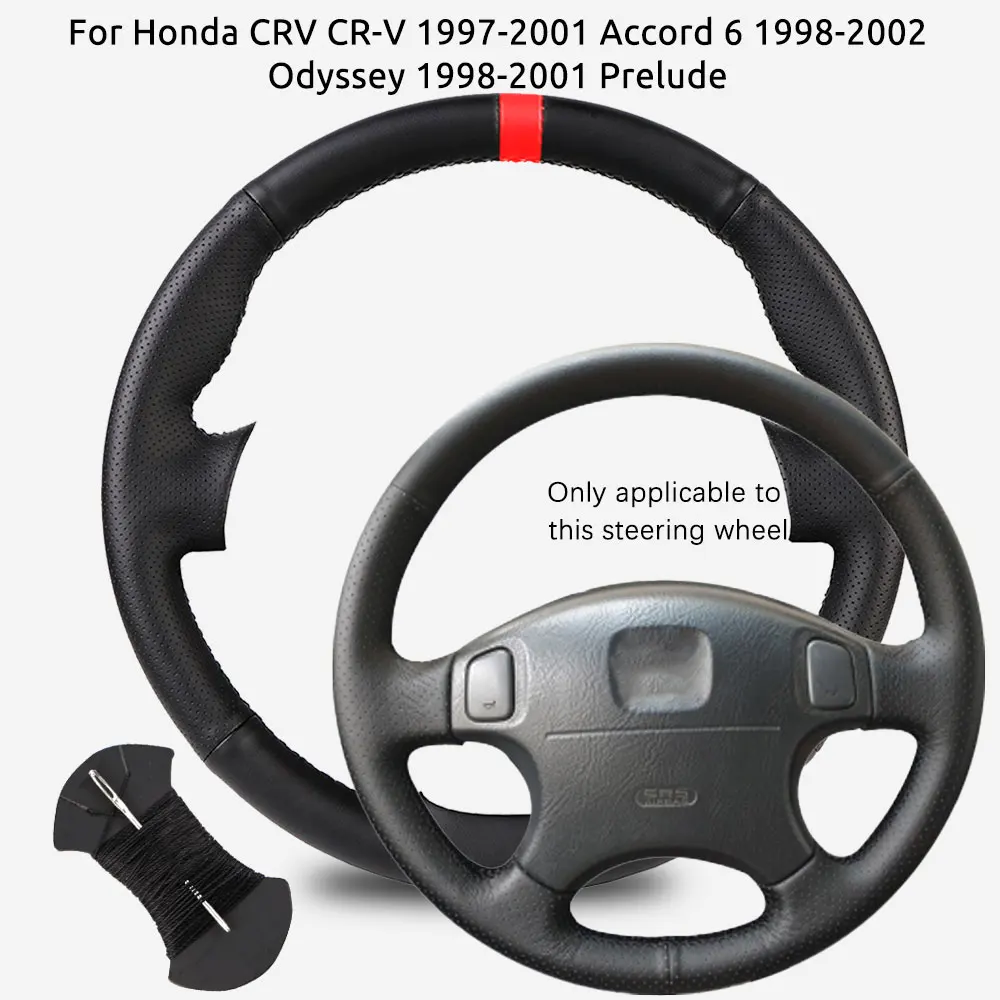 Funda de Volante de Microfibra y Cuero para Honda CRV CR-V 1997-2001, Accord 6 1998-2002, Odyssey 1998-2001, Prelude