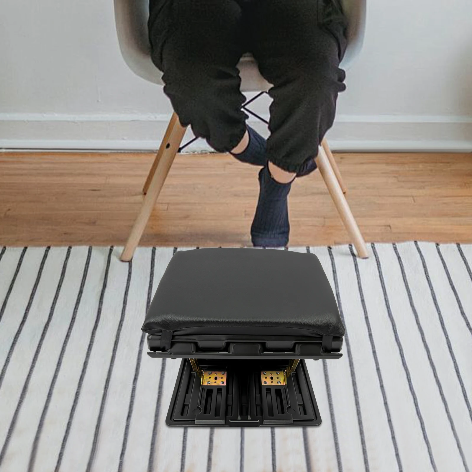 

Black Ergonomic Portable Foldable Footrest, 176.37lbs High Load Bearing, Suitable for Outdoor Activities, Picnics, Camping