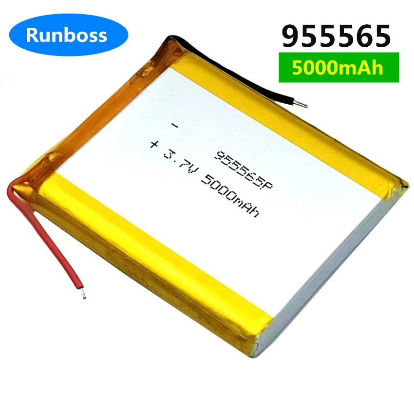 955465 955565 3.7V 5000mAh Rechargeable Lithium Polymer Battery Li-Po for Tablet Power Bank Hand Warmers GPS PH 2.54mm 2pin Plug