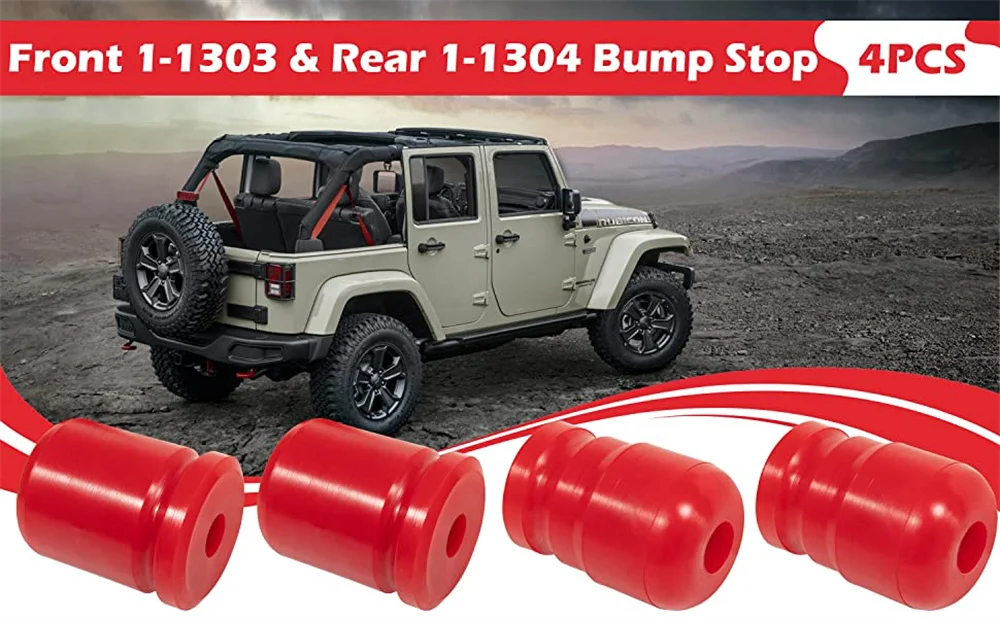 Anx 1-1/2 & 1-1/2 Polyurethan-Stoßdämpfer-Kit vorne hinten für Jeep Wrangler JK JKU 2013-2017 inklusive Front-und Heck anschlag – Detail 3