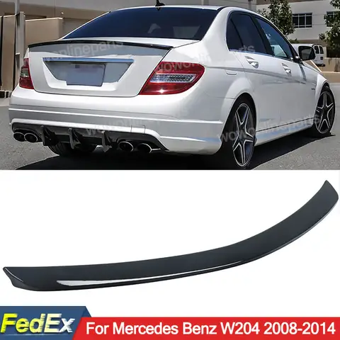 Rear Spoiler For Mercedes Benz C-class W204 C250 C300 C63 AMG 2008 2009 2010 2011 2012 2013 2014 Tail Trunk Spoiler Gloss Black