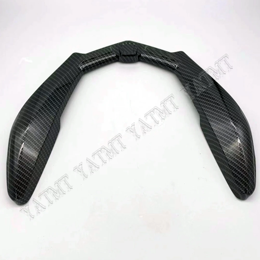 1PC Carbon Fiber Printed Refit Rear Shelf Handrail Passenger Tail Armrest Fin Luggage Rack Trim For YAMAHA NMAX155 2020