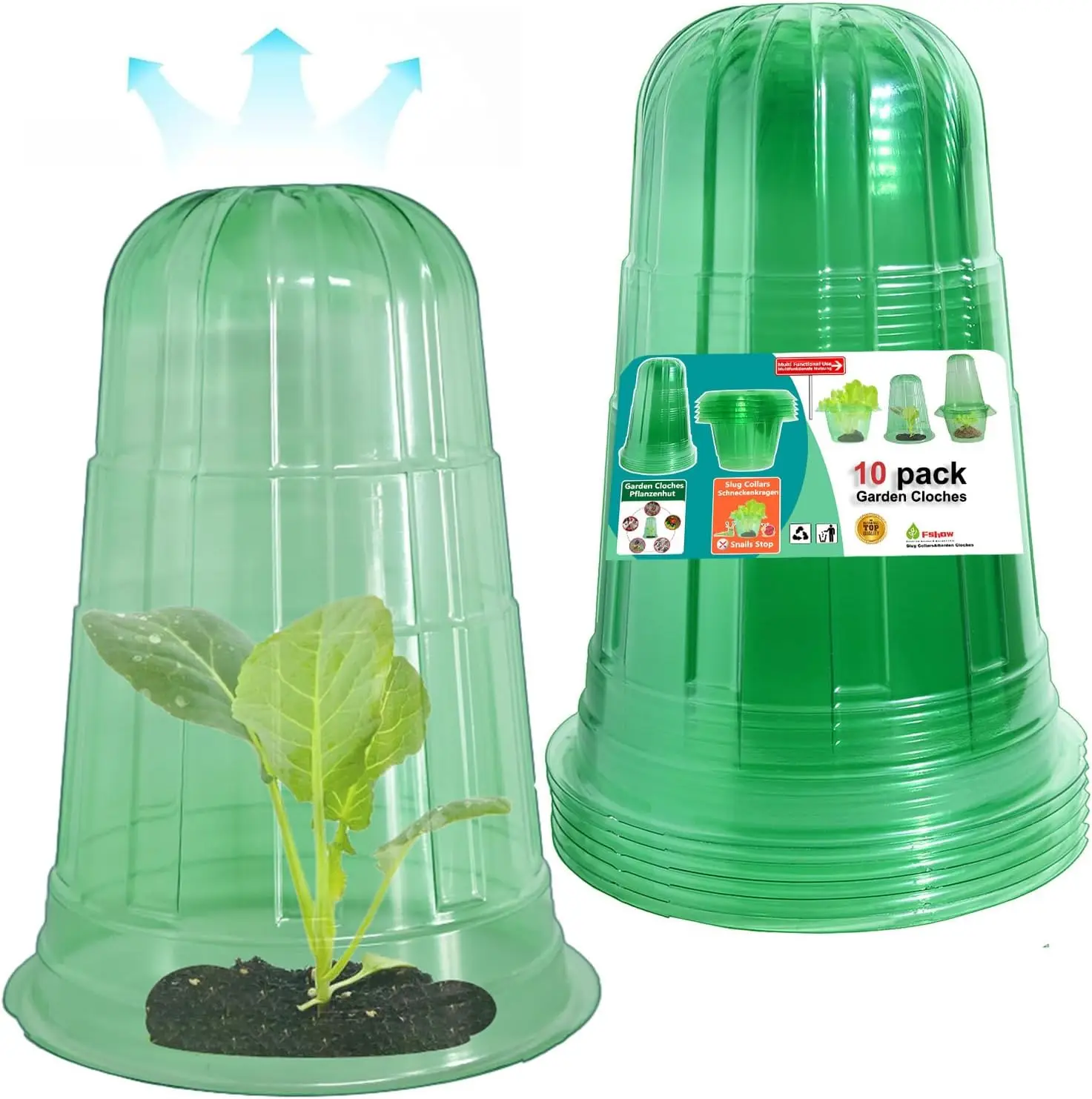

Многоразовые садовые колпаки для защиты растений от животных и насекомых, зеленые, 10 штук в упаковке