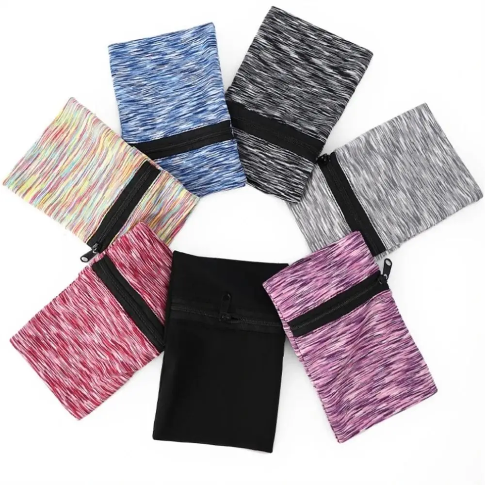 

Fitness Zipper Coins Key Card Storage For Phone Lightweight Wrist Wallet Pouch Wristband Arm Bag Wrist Running Bags Wrist Bag