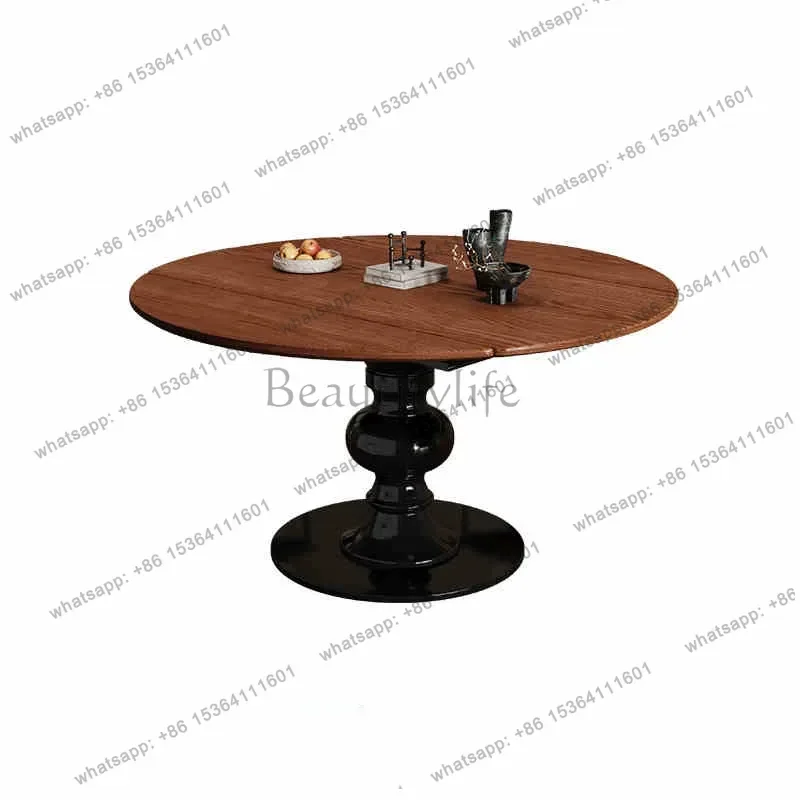 Factory Direct Renaissance-style Dining Tables Adjustable Solid Dining Tables Wood Product Advanced Home Furniture Tavoli Da Pra
