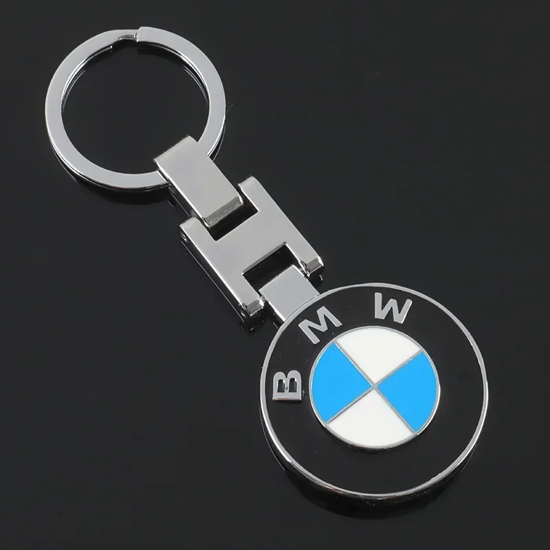 For BMW H Buckle Double-sided Enamel Metal Key Chain Advertising Car Key Ring Chain Ring Pendant Accessories