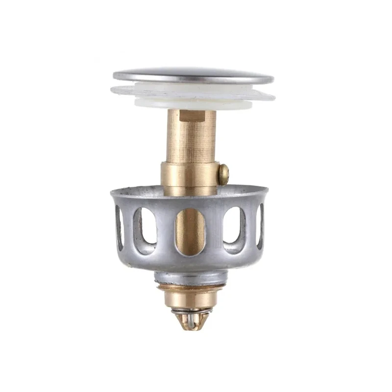 Basin Drains Universal Metal Filter Valve Pop-up Drainer Waste Stopper Bathtub Strainer Plug Hair Catchers Bathroom Accessories