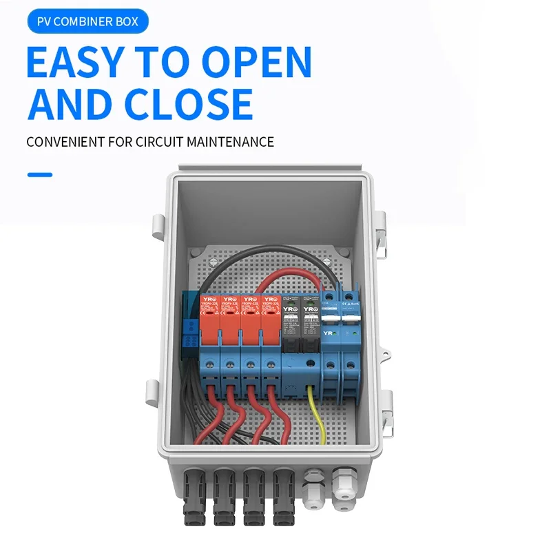 YRO IP65 مقاوم للماء 4 سلسلة تيار مستمر 550 فولت صندوق الموحد الكهربائي الكهروضوئي للنظام الشمسي الطاقة الخضراء حسب الطلب #2